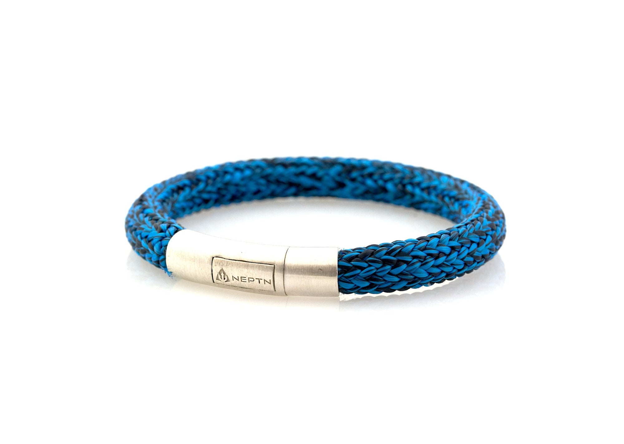 neptn sailor bracelet royal blue and navy rope with silver 925 clasp and neptn logo engraving