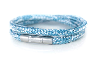 neptn sailor pro double rope bracelet with light blue and silver rope