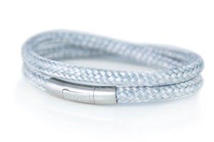 neptn sailor double rope bracelet with silver white rope