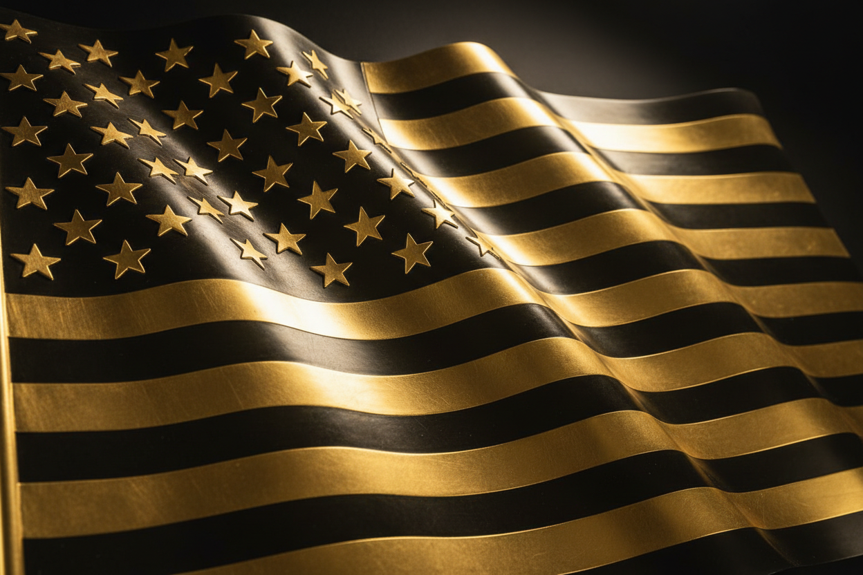 GOLDEN AMERICAN FLAG