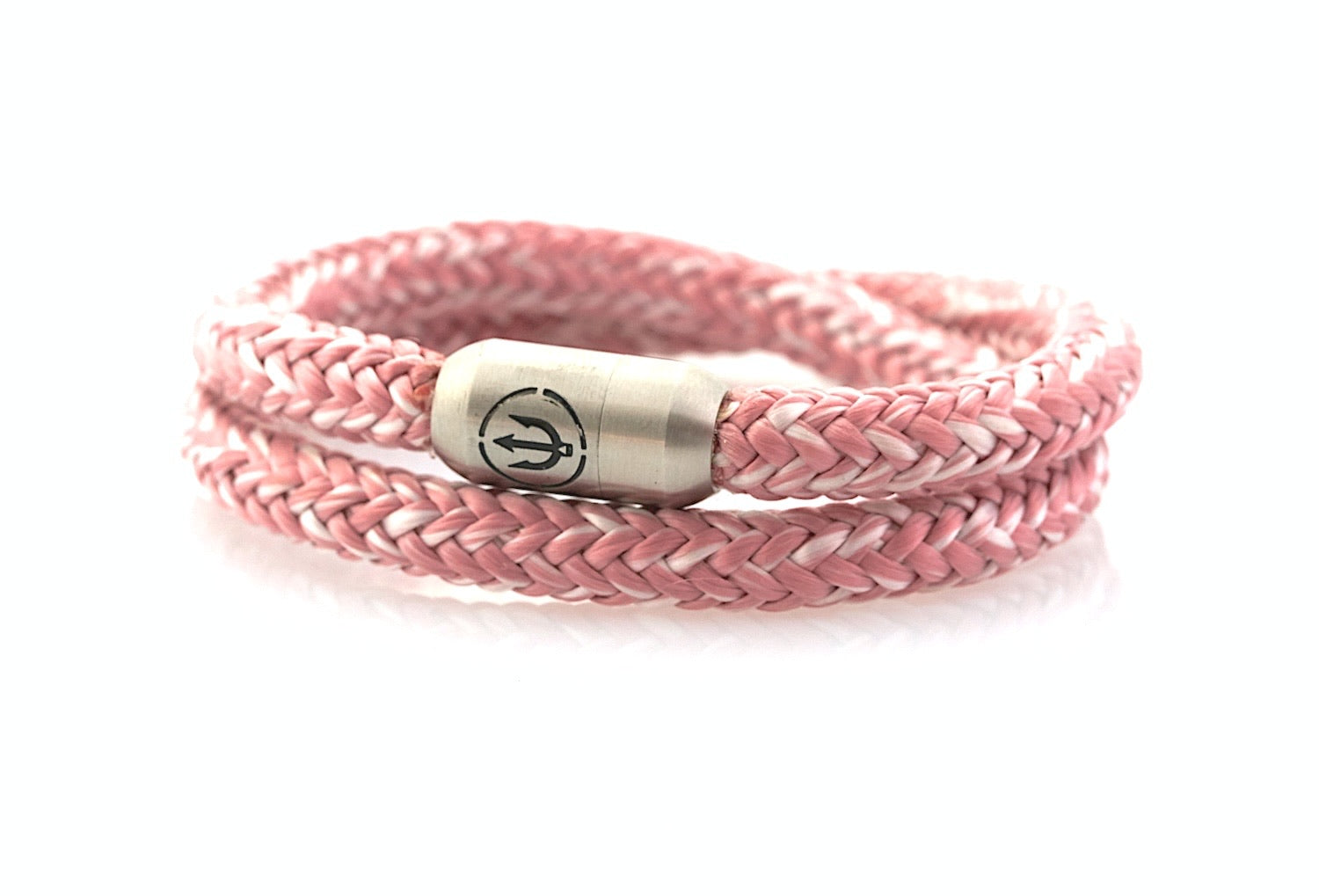neptn boatswain double rope bracelet in light blue and white with trident magnetic clasp