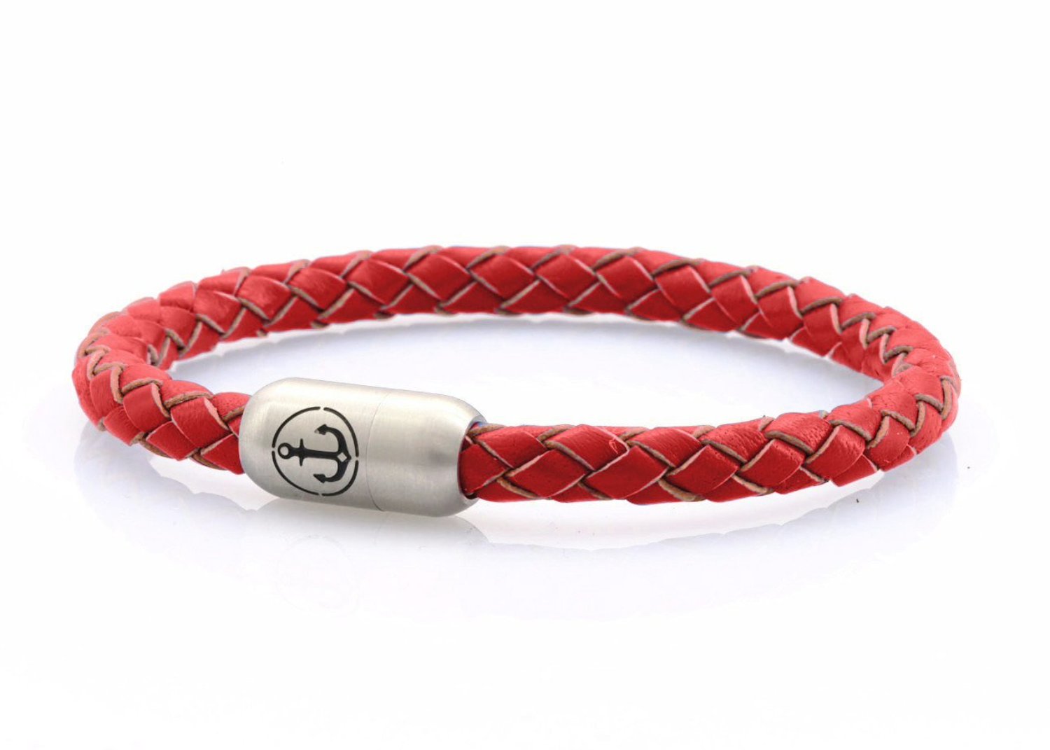 Red Stripe Nautical Anchor Bracelet Brass 164 Small 6
