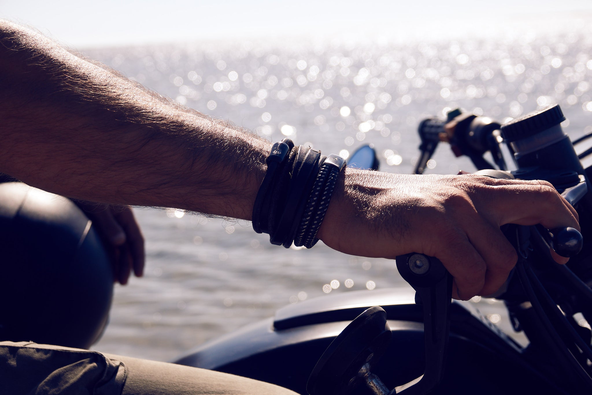 Captn Men's Bracelets: Maritime Design. Handcrafted in USA | Neptn S Size (Wrist Circumference 6-6.5) / Darkbrown-Leather