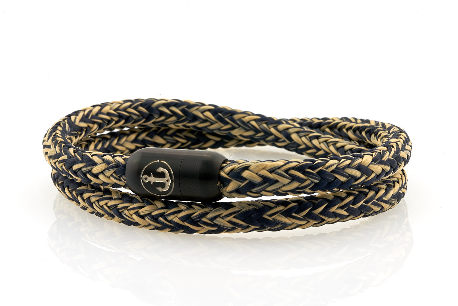 Engravable Black Braided Leather Cord Bracelet - for Men - Lucleon