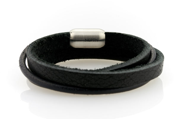 Captn Men's Bracelets: Maritime Design. Handcrafted in USA | Neptn S Size (Wrist Circumference 6-6.5) / Darkbrown-Leather