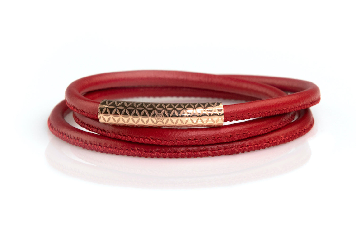 Red Triple Leather Bracelet